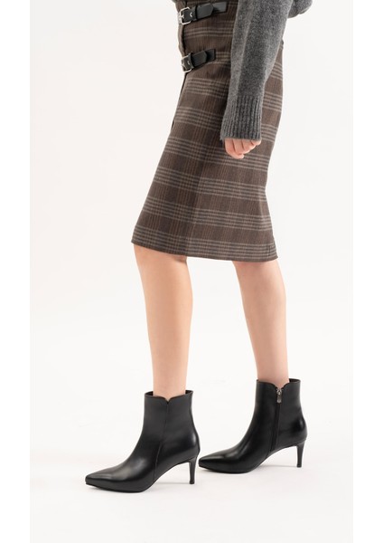 Lando Siyah Deri Kadın Topuklu Bot fiyatları