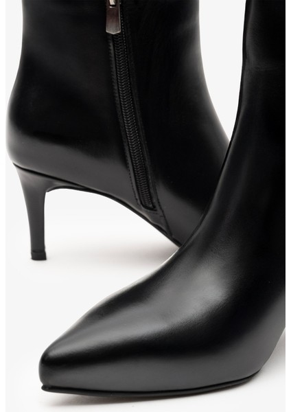Lando Siyah Deri Kadın Topuklu Bot indirimleri