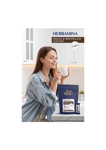 4 Paket Herbamina Inülin ve Bromelain Coffee - 90GR fiyatları