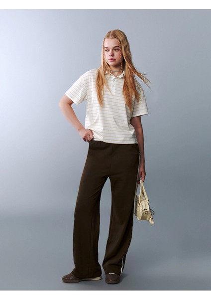 Lcw Teen Kahverengi Beli Lastikli Genç Kız Eşofman Altı