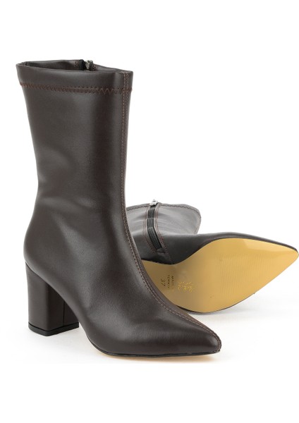 , Kadın Topuklu Bot 1531044Z4006 Kahve fırsatları