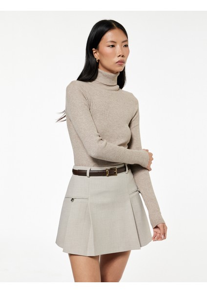 Cep Detaylı A Kesim Pileli Mini Etek fiyatları