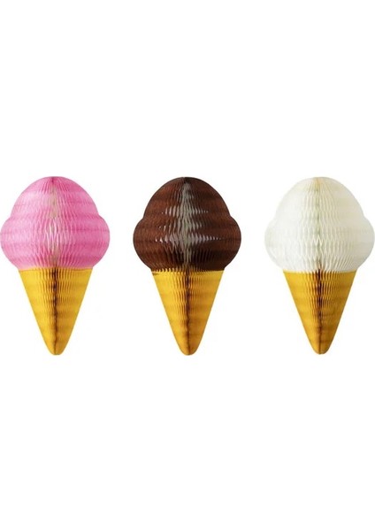 Honeycomb Small Ice Cream Cone Set Of 3