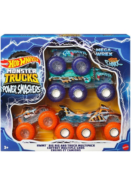 HYJ29 Hot Wheels Monster Trucks Power Smashers Çoklu Paket