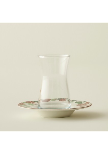 Rose 6'lı Porselen Çay Bardağı Seti (170 Cc)