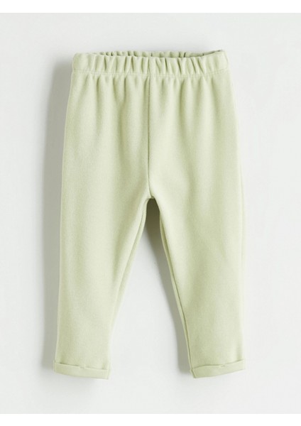 Lcw Baby Bej Bisiklet Yaka Çiçekli Kız Bebek Sweatshirt ve Tayt 2'li indirimleri