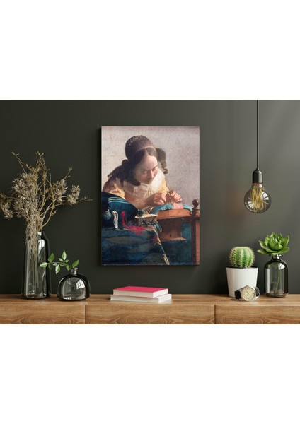 Johannes Vermeer- The Lacemake- Ahşap Mdf Tablo