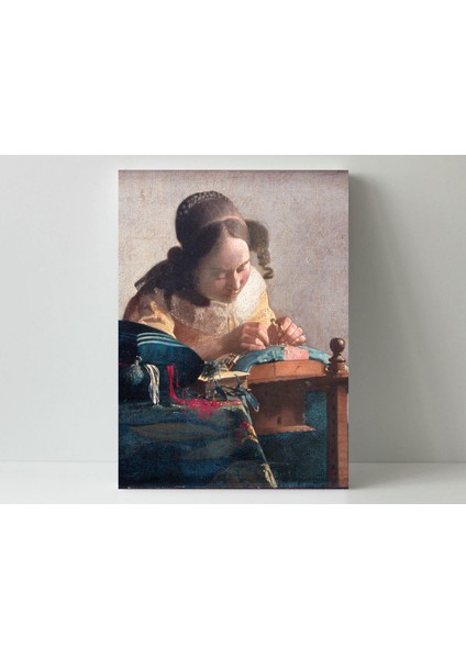 Johannes Vermeer- The Lacemake- Ahşap Mdf Tablo fiyatları