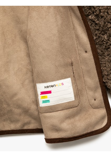 Uzun Kollu Cep Detaylı Kapşonlu Peluş Mont fırsatları
