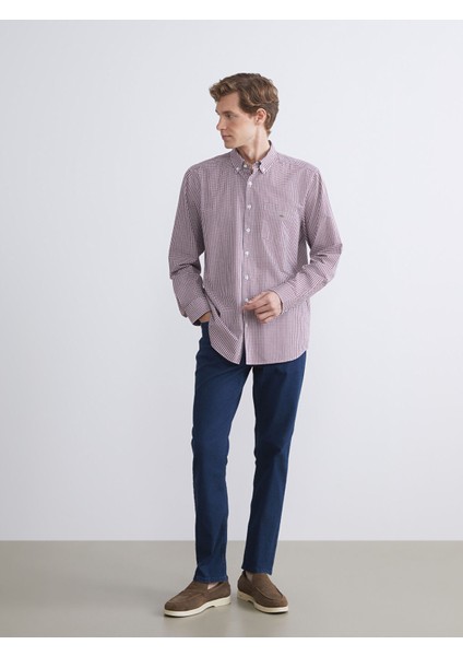 Yeni Sezon Regular Fit Uzun Kollu Ekose Poplin Erkek Gömlek fiyatları