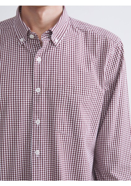 Yeni Sezon Regular Fit Uzun Kollu Ekose Poplin Erkek Gömlek modelleri