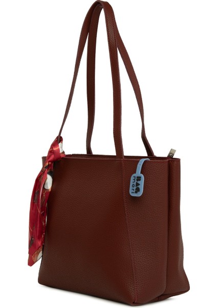 Bordo Üç Bölmeli Şallı Tote Çanta fiyatları