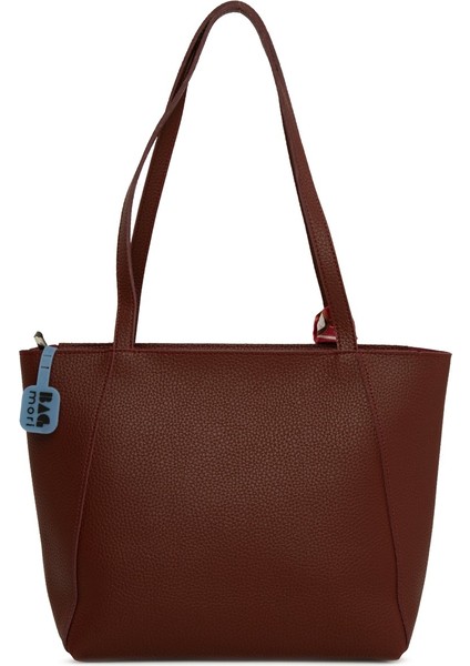 Bordo Üç Bölmeli Şallı Tote Çanta modelleri