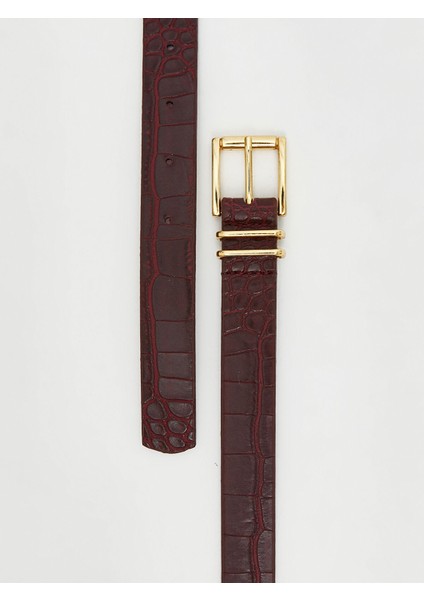 Yeni Sezon Deri Görünümlü Kroko Desenli Kadın Kemer 2'li indirimleri