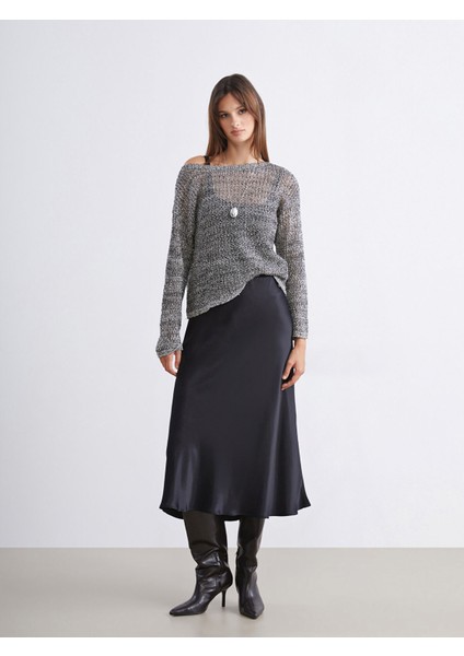 Yeni Sezon Kayık Yaka Ajurlu Kadın Triko Kazak fiyatları