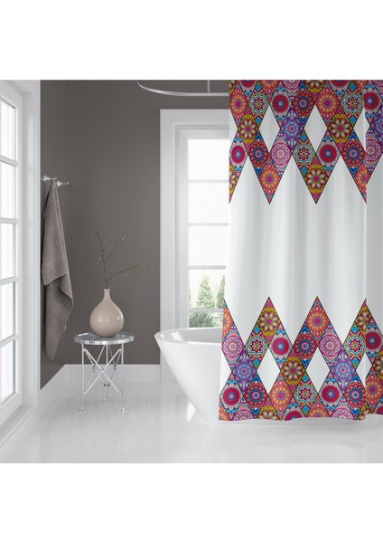 Banyo Duş Perdesi 10149 120X200 Perde Borusu Askı Aparatı 90X130 Hediyeli