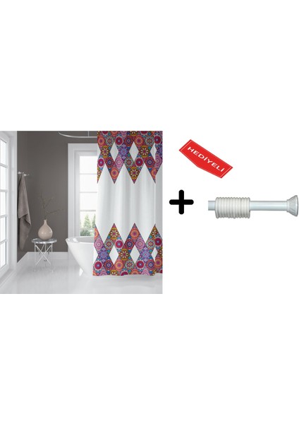 Banyo Duş Perdesi 10149 120X200 Perde Borusu Askı Aparatı 90X130 Hediyeli fiyatları