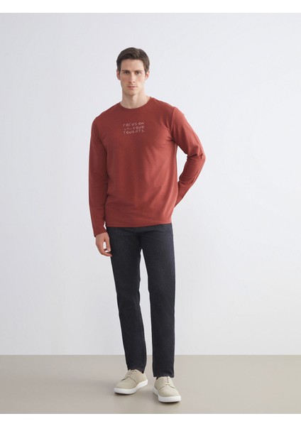 Yeni Sezon Bisiklet Yaka Baskılı Erkek Sweatshirt fiyatları