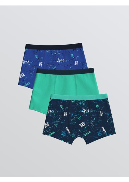 Yeni Sezon Baskılı Erkek Çocuk Boxer 3'lü