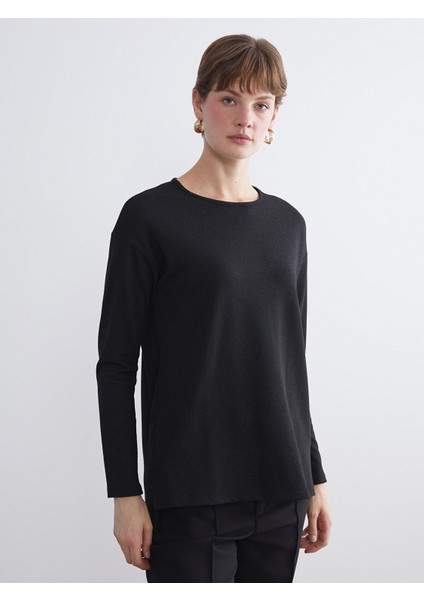 Yeni Sezon Bisiklet Yaka Oversize Kadın Tişört