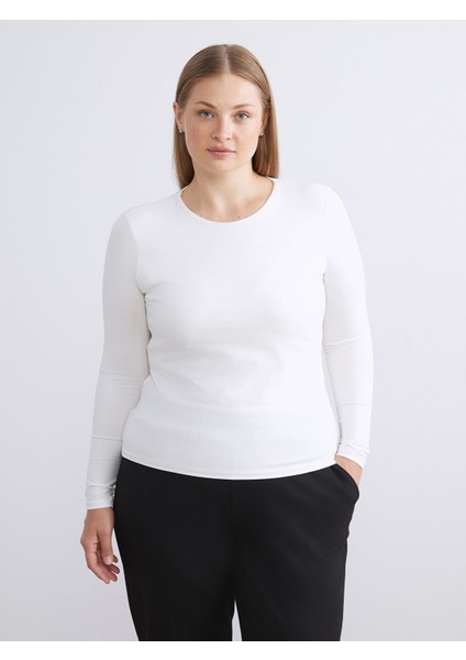 Yeni Sezon Büyük Beden Bisiklet Yaka Kadın Body