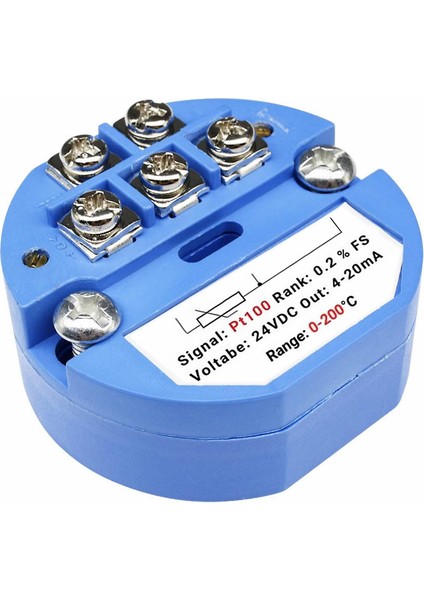 PT100 Sıcaklık Sensör Sinyali İçin 4-20mA Çevirici Transmitter Modül 0C / 200C DC 24V Rtd Termometre Klima Fırın KazanTermostat Isıtıcı Fırın Endüstri Otomasyon