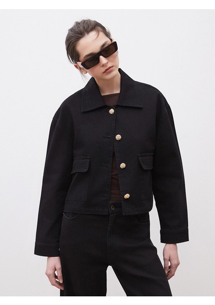 Yeni Sezon Gömlek Yaka Kadın Jean Ceket