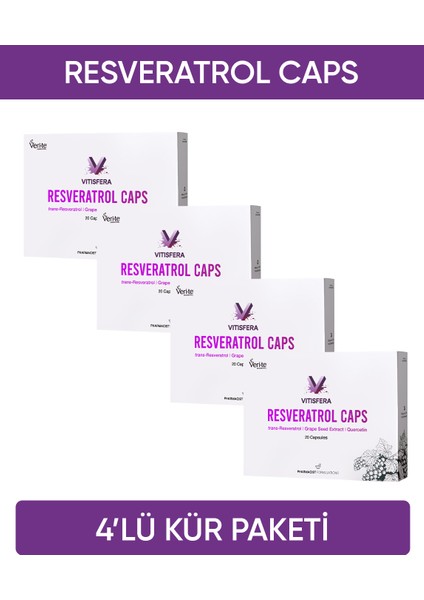 Resveratrol Caps Kür Paketi (4 Kutu)