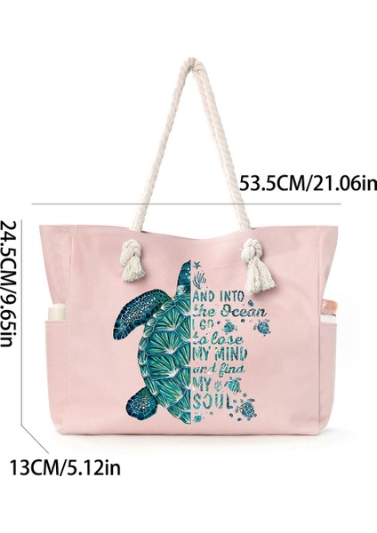 Büyük Kapasiteli Kaplumbağa Plaj Çantası Kadın Çantası Koltuk Altı Omuz Çantası Basit Çok Yönlü Günlük Saklama Kanvas Çantası (Yurt Dışından) fiyatları