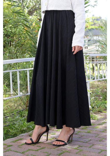 Beli Lastikli Süper Kloş Etek Siyah