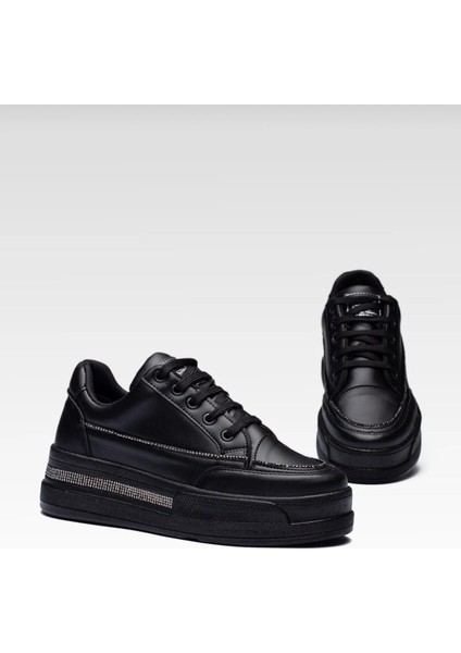 Kadın Yüksek Taban Rahat Şık Günlük Spor Ayakkabı Siyah Renk indirimleri