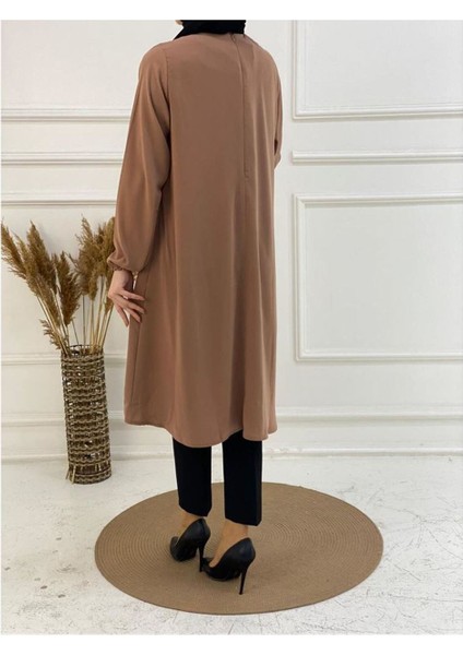 Oval Etekli Tunik - Badem Badem indirimleri