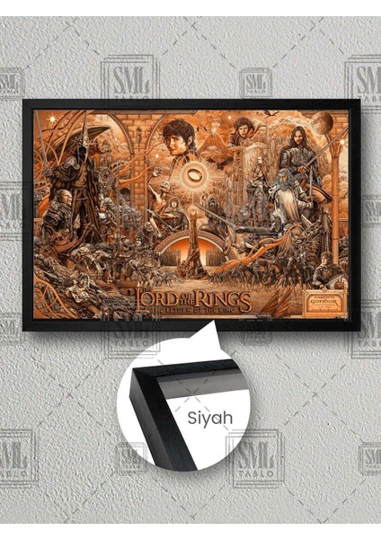 Yüzüklerin Efendisi Filmi Üçleme Afişi Kralın Dönüşü Çerçeveli Yatay Kanvas Tablo