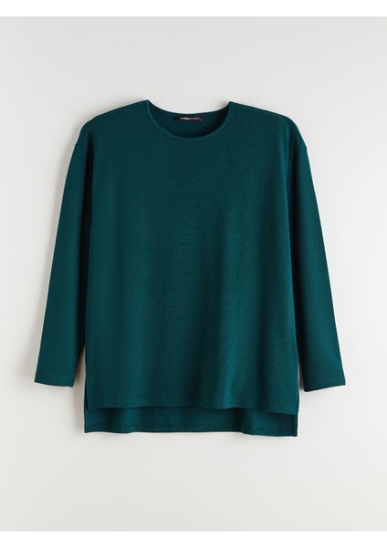 Yeni Sezon Bisiklet Yaka Oversize Kadın Tişört