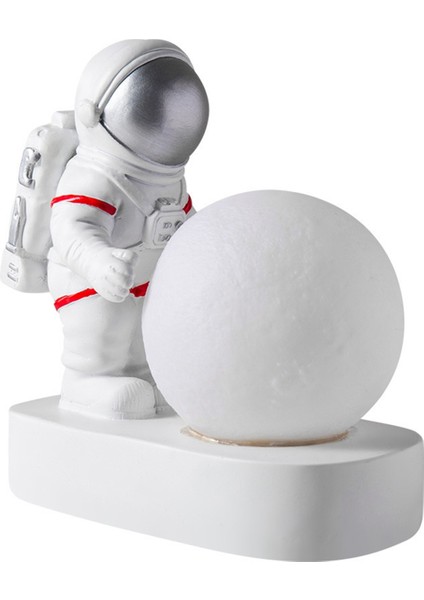 Astronot Spaceeman Gece Işık Yatak Odası Başucu Masaüstü Dekorasyon Masa Lamba Hediye Işık Alan Temalı Hediye Süsleme El Sanatları (Yurt Dışından)