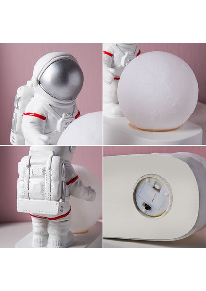 Astronot Spaceeman Gece Işık Yatak Odası Başucu Masaüstü Dekorasyon Masa Lamba Hediye Işık Alan Temalı Hediye Süsleme El Sanatları (Yurt Dışından) modelleri