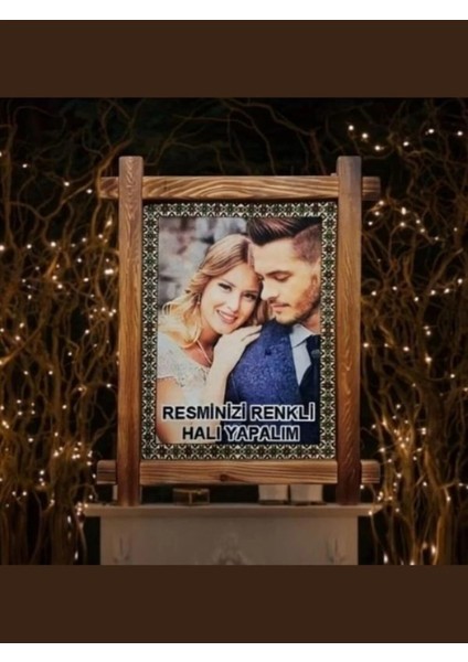 Kişiye Özel Duvar Halısı - Ahşap Çerçeveli Fotoğraflı Halı