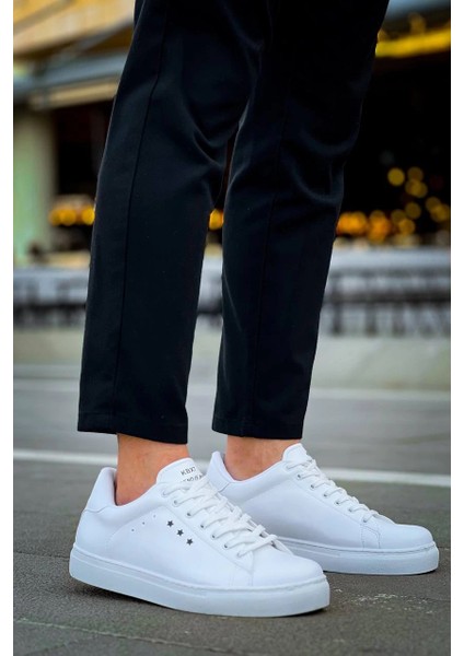 Kb-X7 Kuback Beyaz Yüksek Taban Bağcıklı Günlük Erkek Ayakkabı