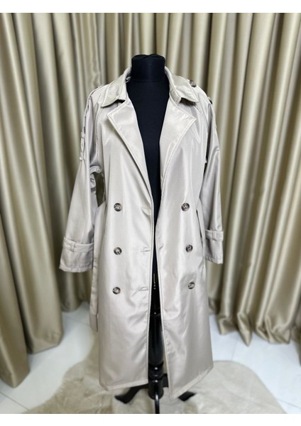 Belden Bağlamalı Trençkot Bej