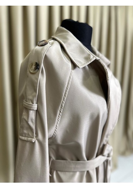 Belden Bağlamalı Trençkot Bej fiyatları