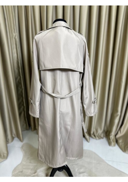 Belden Bağlamalı Trençkot Bej modelleri