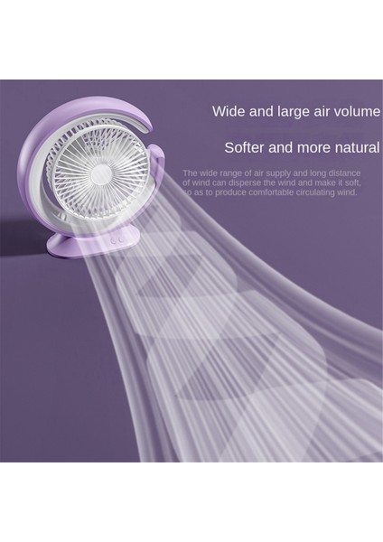 Masa Lambası Fan 2400MAH Masaüstü Koşucusu Işık Mini El Elektrik Fanı Pratik 3 Hızlı Fan, Yeşil (Yurt Dışından)