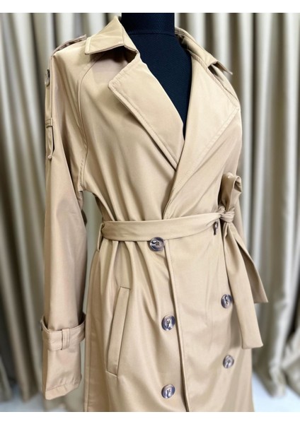 Belden Bağlamalı Trençkot Camel