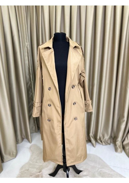 Belden Bağlamalı Trençkot Camel modelleri