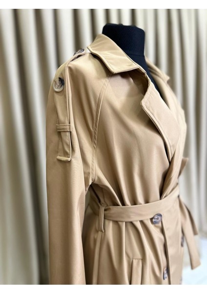 Belden Bağlamalı Trençkot Camel indirimleri
