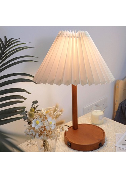 Piller Abajur Masa Lambası Ayakta Lambalar Japon Tarzı Pileli Abajur Yaratıcı Masa Lambası Gölge Yatak Odası Lambaları -B (Yurt Dışından) modelleri