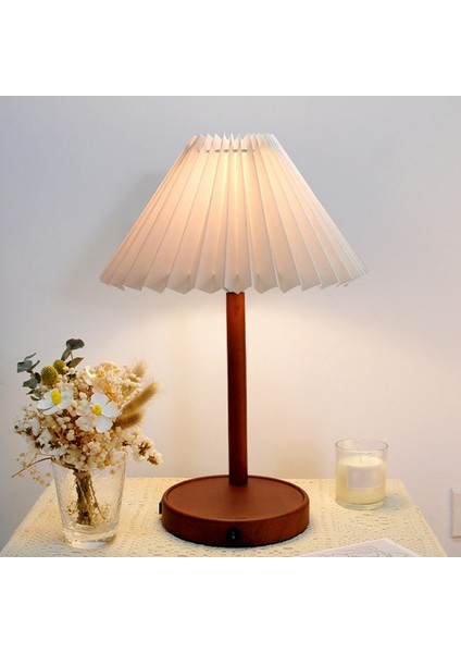 Piller Abajur Masa Lambası Ayakta Lambalar Japon Tarzı Pileli Abajur Yaratıcı Masa Lambası Gölge Yatak Odası Lambaları -B (Yurt Dışından) indirimleri