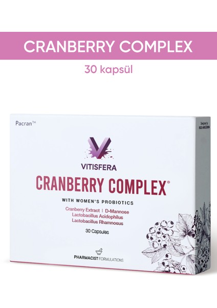 Cranberry Complex 30 Kapsül - Turna Yemişi Ekstresi, D-Mannoz, Probiyotik