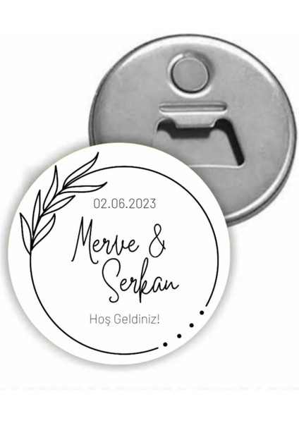Kişiye Özel Açacaklı Düğün Magnet - Nişan Magnet - Söz Magnet ( 25 Adet )