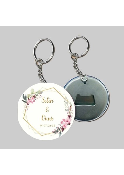 Kişiye Özel Açacaklı Düğün Anahtarlık - Nişan Anahtarlık- Söz Anahtarlık ( 25 Adet )